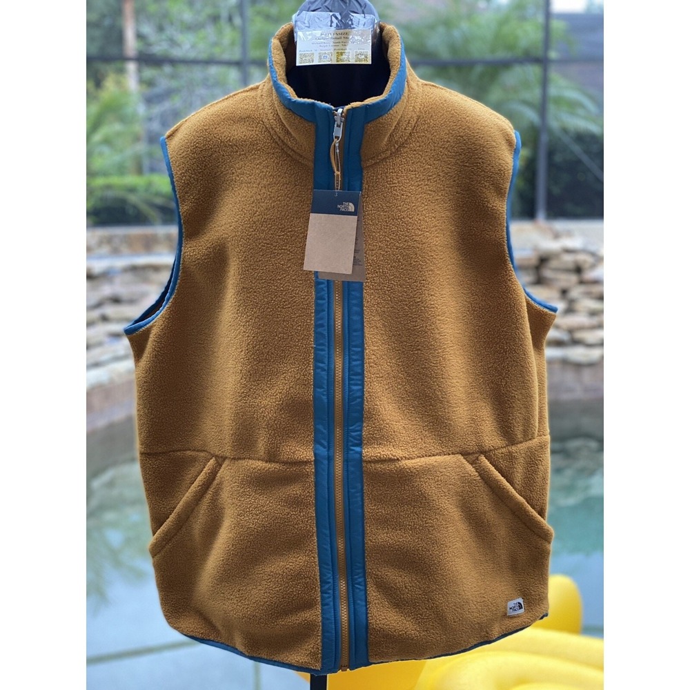 The North Face Carbondale Vest Large Brown/Blue, Men's New Polyester Jacket